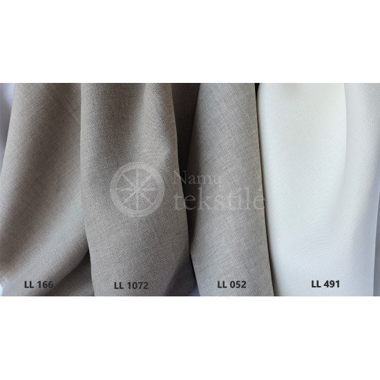 Natural whitened linen fabric LL 491, 185 g/m²